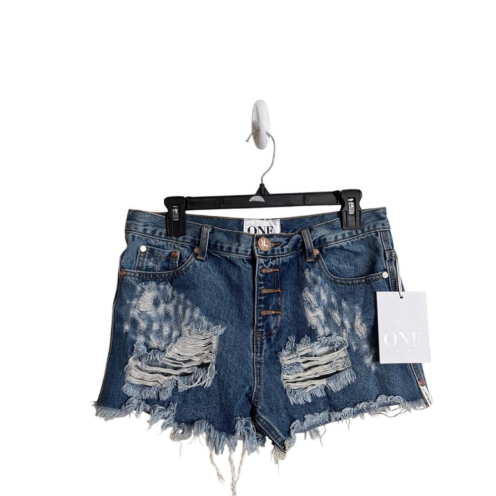 One by One Teaspoon Romeos High Rise Firm Fit Curve Hem Shorts Womans 29 NWT